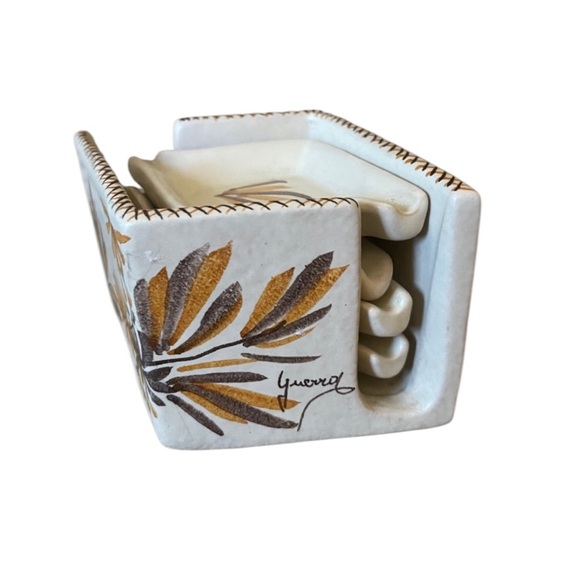 Vintage Lavorazione A Mano Ceramic Small Personal Individual (Ash)Trays & Holder - Picture 9 of 14